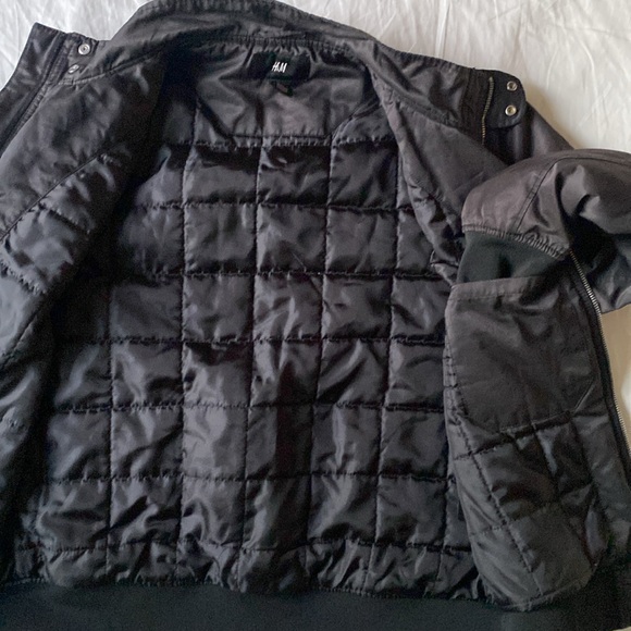H&M Black Bomber Jacket Sz M - Picture 4 of 11